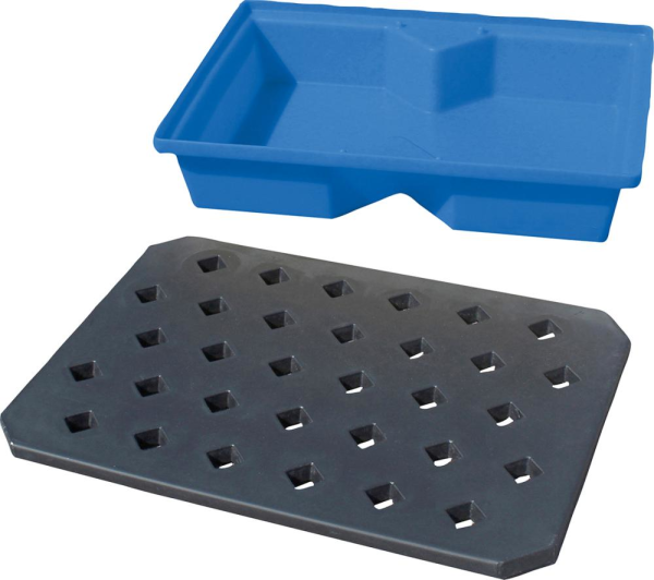 PE-Auffangwanne mit Rost für Kleingebinde 100x60,5x20cm, 63 Liter Produktbild img2 L