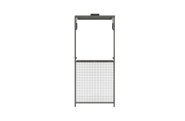 Ausgabe-Element Trennwandsystem Vario B980xH2200 mm RAL 7037 Drahtgitter mit Tablar Produktbild img1 L