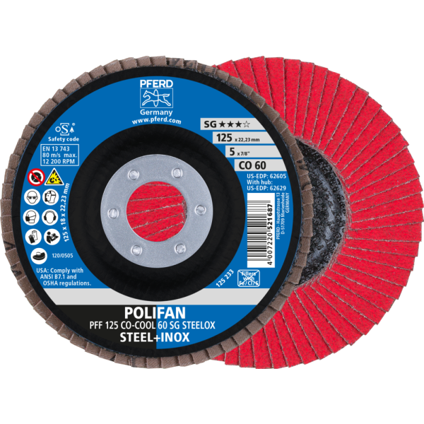 POLIFAN-Fächerscheiben PFF 125 CO-COOL 60 SG STEELOX Produktbild img1 L