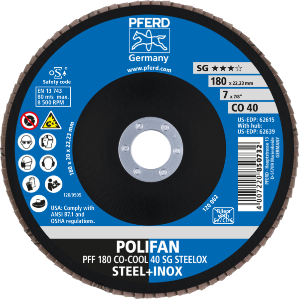 POLIFAN-Fächerscheiben PFF 180 CO-COOL 40 SG STEELOX Produktbild img2 L