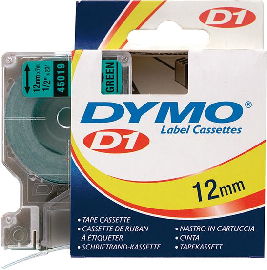 Schriftband D1 45019 schwarz/grün 12mmx7m DYMO Produktbild img1 L