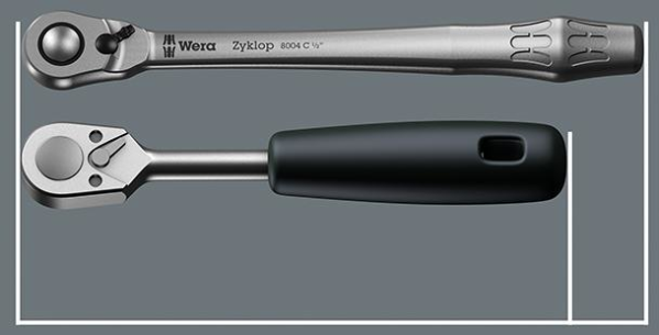 Durchsteck-Knarre 1/4" ZYKLOP metal push Wera Produktbild img5 L