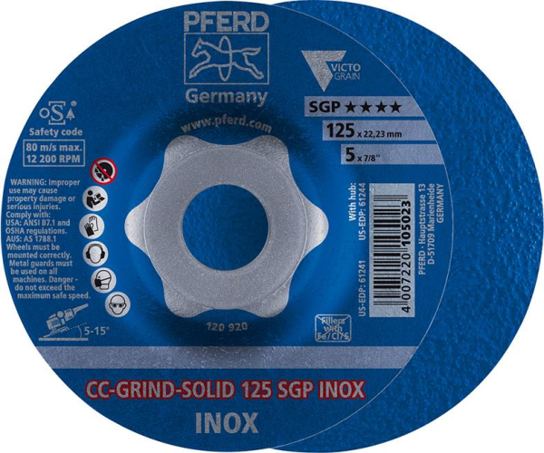 Schleifscheibe CC-Grind Solid SGP INOX 125mm PFERD Produktbild img1 L
