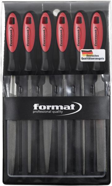 FORMAT Schlüsselfeilen-Satz mit 2-Komponenten-Heft 100mm Hieb 2 6-teilig  Produktbild img1 L