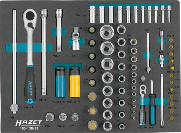 Werkzeugmodul 3/3+ Steckschlüssel 163-138/77Hazet Produktbild img1 L