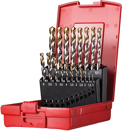 Spiralbohrer Set 1-10mm x0,5 in A002 in Box 118G Typ N 4xD 19tlg. Tin Tip A095201 Dormer Produktbild img1 L