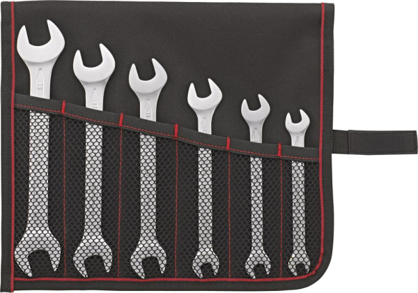 Doppelmaulschlüssel-Satz DIN3110 7-19mm 6-teilig in Rolltasche FORMAT Produktbild img1 L