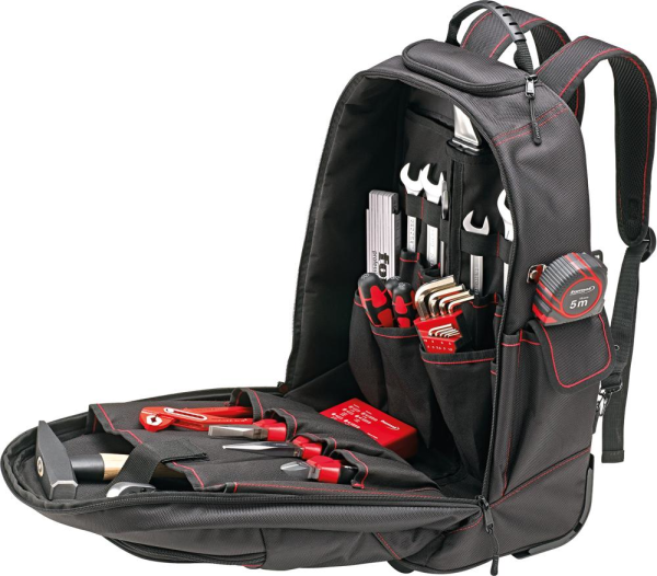 Werkzeugrucksack mit Rollen und Teleskopgriff 350x210x490mm Nylon FORMAT Produktbild img3 L