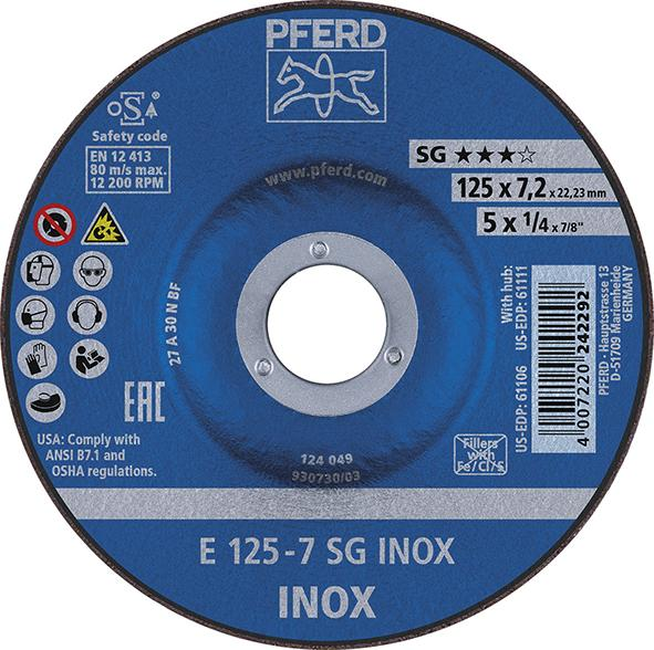 Schruppscheibe gekröpft für V2A A30NSG 125x7,2mm PFERD Produktbild img1 L