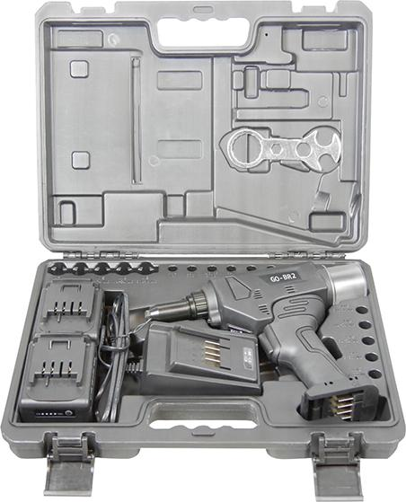 Goebel Akku-Blindnietgerät GO-BR 2 i. Koffer 2Ah 36W2xAkku u. Ladegerät 4,0-6,4mm Produktbild img2 L