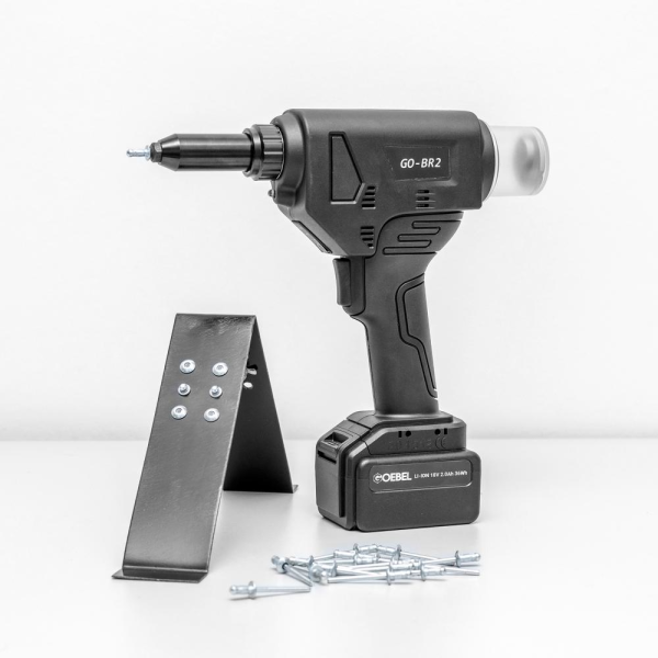 Goebel Akku-Blindnietgerät GO-BR 2 i. Koffer 2Ah 36W2xAkku u. Ladegerät 4,0-6,4mm Produktbild img3 L