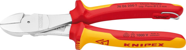 Kraft-Seitenschneider VDETT mit Mehrkomponenten-Griffen 200mm KNIPEX Produktbild img1 L
