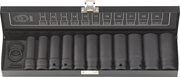 Kraft- Steckschlüssel-Satz 1/2" 15-teilig lang FORTIS Produktbild img1 L