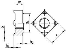Schweißmuttern DIN 928 M8 Stahl blank Produktbild img1 L
