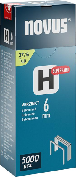 Feindrahtklammer H Typ 37 mm zn Novus VE à 5000 Stück Produktbild img1 L
