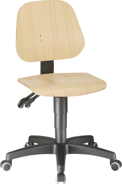 Bimos Arbeitsstuhl 9653-3000 Unitec 2 Sitzhöhe 440-620 mm mit Rollen, Holz Produktbild img1 L