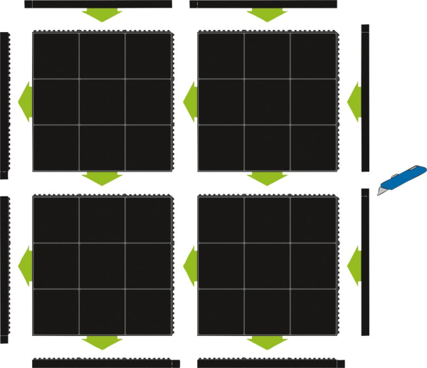 Arbeitsplatzmatte YOGA SOLID Spark schwarz B90xT90 cm Produktbild img2 L