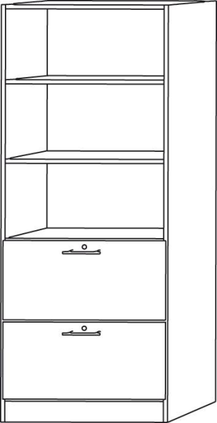 Kombiregalschrank grau/Ahorn B 80cm abschl. Produktbild img2 L