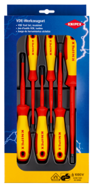 KNIPEX 00 20 12 V02 VDE Schraubendreher-Paket Schlitz / Phillips® 6-teilig 1 SB-Karte/Blister Produktbild