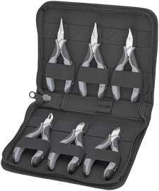 KNIPEX 00 20 17 Elektronikzangen-Set mit Werkzeugen für Arbeiten an elektronischen Bauteilen 6-teilig 220 mm 0 SB-Karte/Blister Produktbild