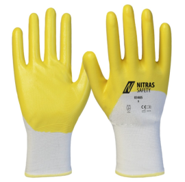 Nitras Nitrilhandschuh Nr.03405 gelb, teilgetaucht Gr.10 Produktbild