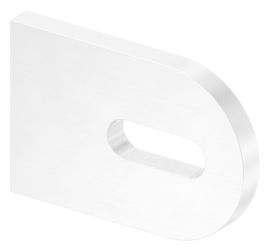 Anschweißlasche, 60x40x6mm, bds. K240 mit Langloch 25x9mm, V2A Produktbild