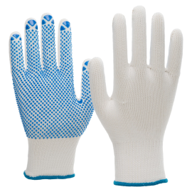 NITRAS Strickhandschuhe, Nylon / Baumwolle, weiß / blau, EN 388 Produktbild