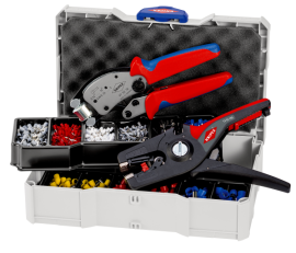 KNIPEX 97 90 14 Crimp-Sortiment für Aderendhülsen 1 x 97 53 18, 1 x 12 52 195, 9 x Aderendhülsen Sets 265 mm 0 SB-Karte/Blister Produktbild