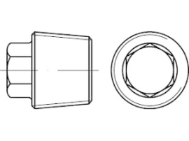 DIN 909 Stahl keg.-Fein Verschlussschrauben mit Außensechskant, mit kegeligem Fe Produktbild
