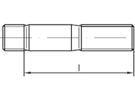 DIN 938 A 2 Stiftschrauben, Einschraubende = 1 d Produktbild