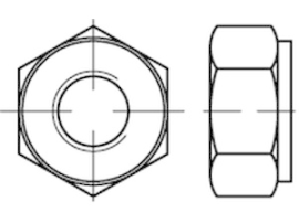 DIN 2510 1.7218 Form NF AD W7 Sechskantmuttern für Schraubenbolzen, Regelform Produktbild