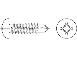 DIN 7504 Stahl Form N-H galvanisch verzinkt Bohrschrauben, mit Blechschrauben-Ge Produktbild