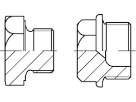 DIN 7604 Stahl Form A galvanisch verzinkt Verschlussschrauben mit Bund und Ask., Produktbild