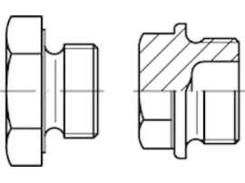 DIN 7604 Stahl Form C Verschlussschrauben mit Bund und Ask., leichte Ausführung, Produktbild