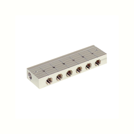 Verteilerleiste, 6 integrierte Kugelhähne, Alu-Druckguss, G 3/8 Produktbild