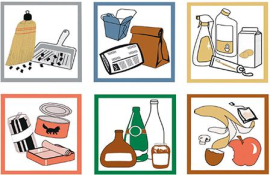 Piktogramm-Aufkleber-Set 6-tlg farbig stumpf Produktbild