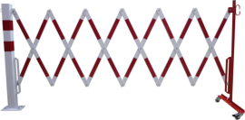 Scherengitter mit Sperrpfosten 70x70mm L bis 4000 mm rot/weiß Produktbild