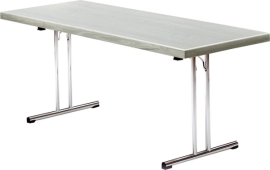 Klapptisch 1400 x 700 mm lichtgrau, gerade Kufen Produktbild