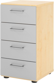 Schrank mit Schubladen 2 Ordnerhöhen 400x420x748 mm Ahorn/Silber Produktbild