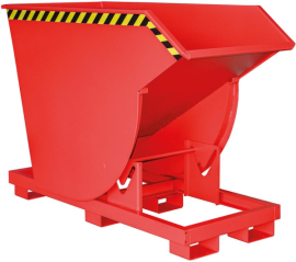 Kippbehälter BKM 750 l B820xT1760xH1270 mm RAL3000 Tragkraft 3000kg mit Abrollsystem Produktbild