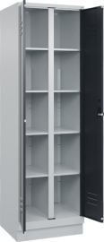 Wäscheschrank CLASSIC B600xT500xH1950 mm RAL 7035/7016, 2 Abteile mit 100 mm hohem Sockel Produktbild
