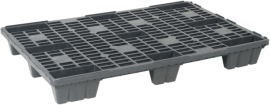 Leichtpalette, grau B800xT1200xH145 mm mit 9 Füßen, nestbar mit Rand Produktbild