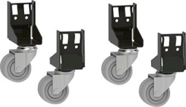 Rollensatz Quattro 4 x Gummi-Lenkrollen Ø 75mm, ohne Feststeller schwarz NCS S 9000-N Produktbild