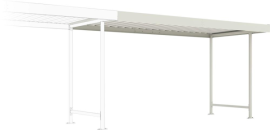 Überdachung Mod. Leipzig B4300xT2200xH2350 mm RAL 9002 grauweiß Anbaufeld einseitig Produktbild