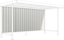 Rückwand aus Trapezblech RAL 9002 grauweiß für Überdachung Mod. Leipzig Produktbild