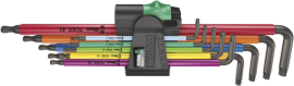 Winkelschraubendreher- Satz lang 9-teilig T8-T40 Kugelkopf Color Wera Produktbild