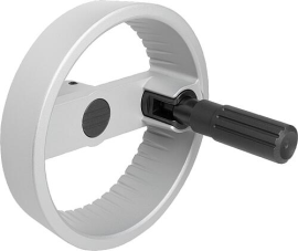 KIPP 2-Speichenhandräder Aluminium mit Zylindergriff umlegbar, Form A, mit Passbohrung und Querbohrung Produktbild