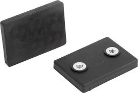 KIPP Magnete mit Innengewinde (Flachgreifer) aus NdFeB, rechteckig, mit Gummischutzmantel Produktbild