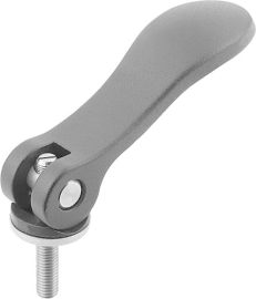 KIPP Exzenterhebel Aluminium einstellbar mit Außengewinde, Kunststoffdruckscheibe und Stiftschraube Stahl oder Edelstahl Produktbild