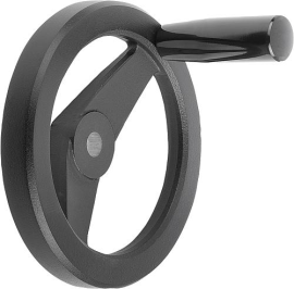 KIPP 2-Speichenhandräder aus Aluminium, gerader Radkranz, mit festem Zylindergriff Produktbild